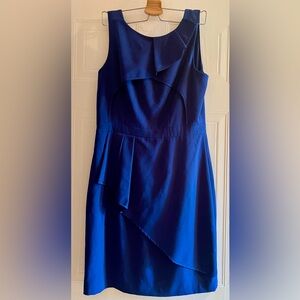 BCBGMaxAzria Cobalt Blue Draped Mini Dress. Size 12